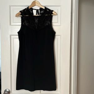 Zara Trafaluc, size large, black, lace detailed cocktail dress.